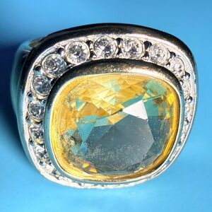Vintage Gold plated Sterling Silver Swarovski Ring